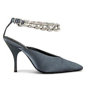 Jeffrey Campbell Depeeka in grey satin silver